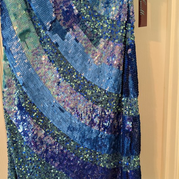 Camille La Vie, Beautiful Blue/Royal  sequin party dress - Picture 5 of 11